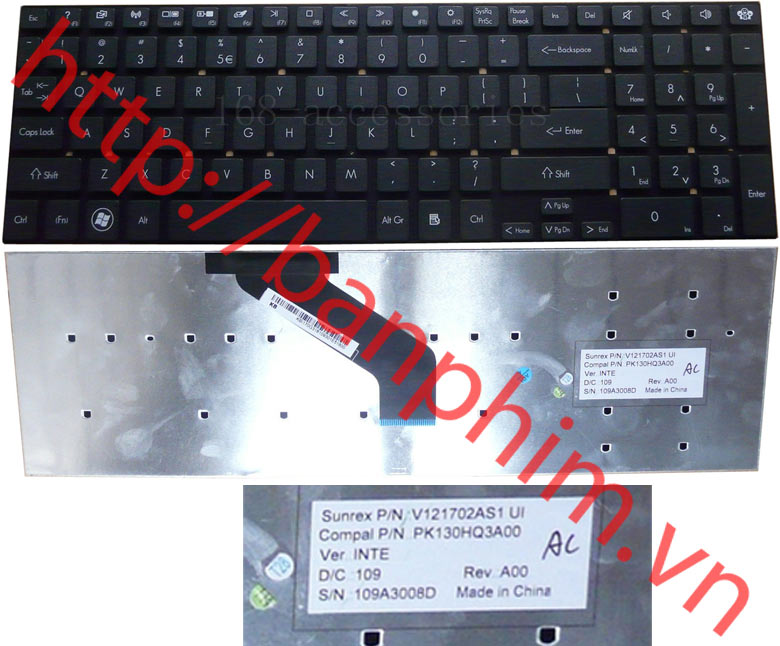 Bàn phím laptop Gateway N214 p5ws0 NV55 NV57 Keyboard 
