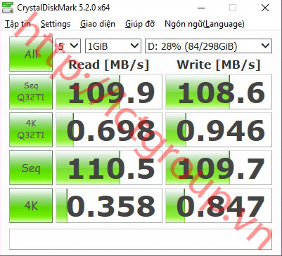 Disk mark trước