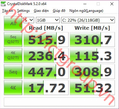 Diskmark SSD trước