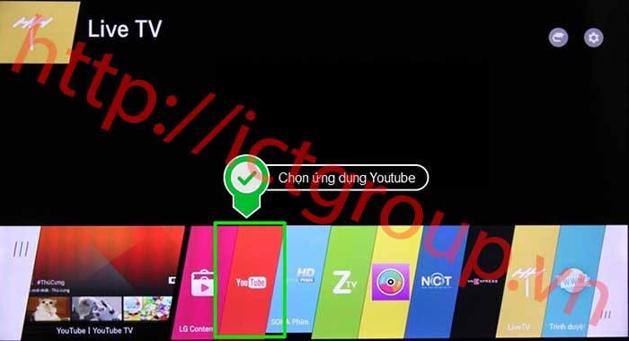 Khởi chay yoube trên TV LG