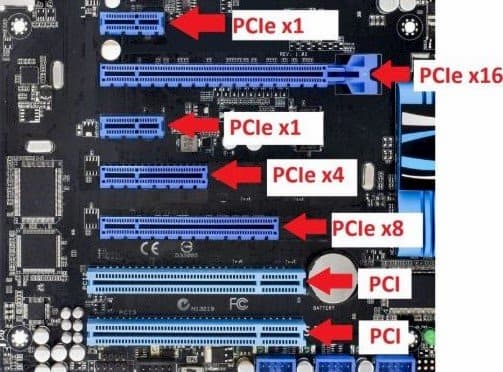 PCIe x1, x2, x4, x8 và x16.
